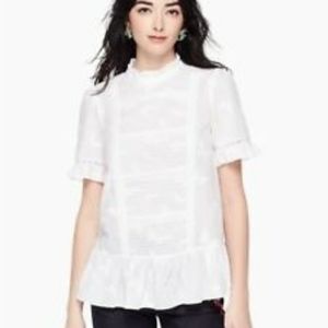 NWOT Kate Spade white butterfly blouse